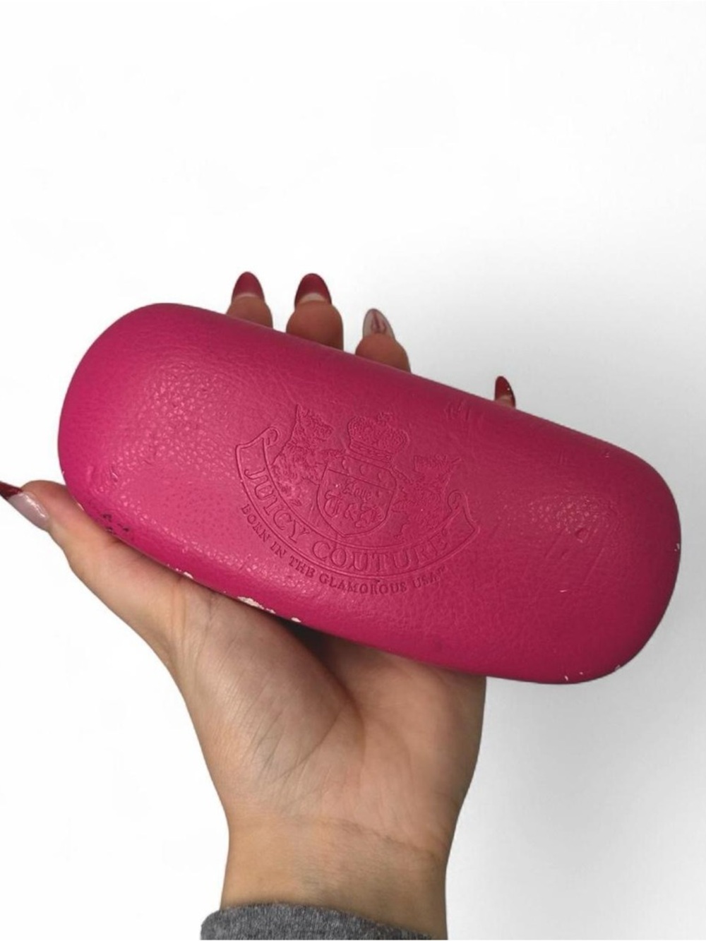 Vintage Y2K Juicy Couture Hot Pink Hard Shell Eyewear Case